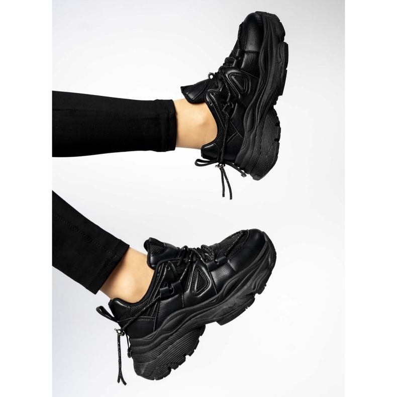 Sneakers pour femmes sur la plate-forme noire le noir 1 Sneakers pour femmes sur la plate-forme noire le noir 1