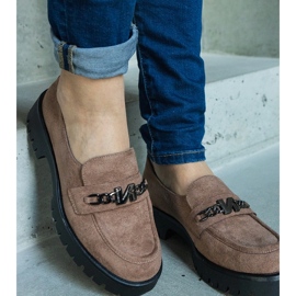 Mocassins Vinceza en daim marron brun 2