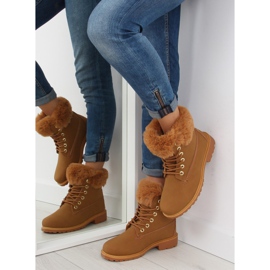 Bottes en bois avec fourrure de chameau 58-177 camel brun multicolore 6