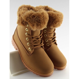 Bottes en bois avec fourrure de chameau 58-177 camel brun multicolore 2