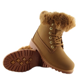 Bottes en bois avec fourrure de chameau 58-177 camel brun multicolore 4
