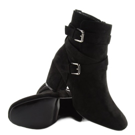Bottes noires à talons larges CL62 noir 1