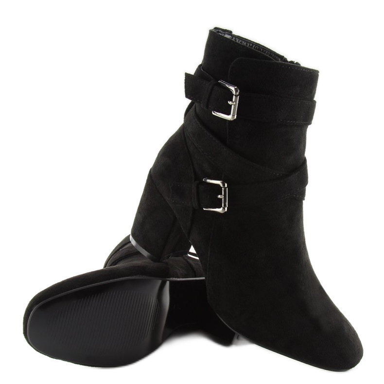 Bottes noires à talons larges CL62 noir 1