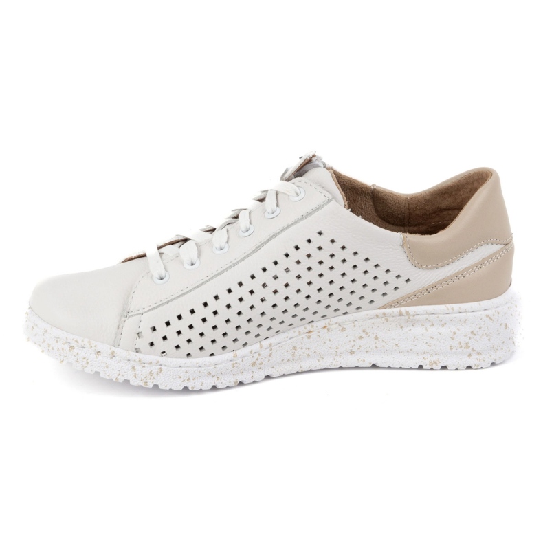 WASAK Chaussures pour femmes, baskets en cuir openwork 0720pw blanc blanche 1