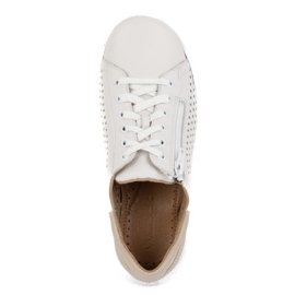 WASAK Chaussures pour femmes, baskets en cuir openwork 0720pw blanc blanche 5