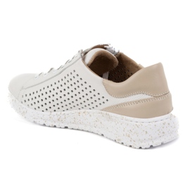 WASAK Chaussures pour femmes, baskets en cuir openwork 0720pw blanc blanche 6