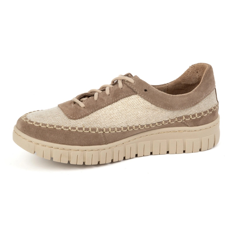 Olivier Chaussures en cuir pour femmes sur une semelle épaisse 0759W beige 1 Olivier Chaussures en cuir pour femmes sur une semelle épaisse 0759W beige 1