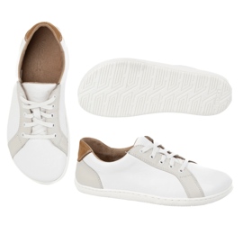 WASAK Chaussures pour femmes en cuir minimaliste pieds nus 0743w blanc 1