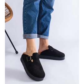 Blacks Women's Slippers sur la plate-forme avec une boucle le noir 3