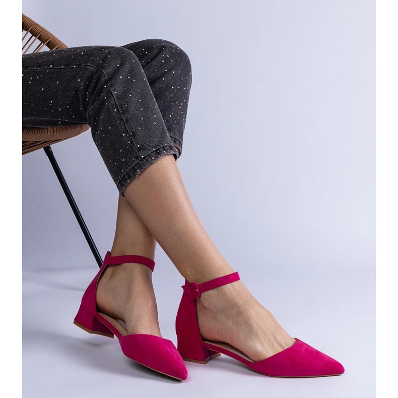Escarpins à talons bas rose foncé 2 Escarpins à talons bas rose foncé 2