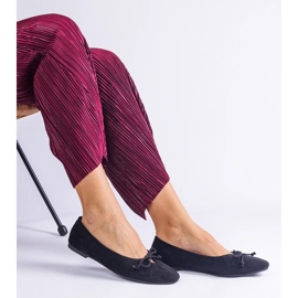 Ballerines noires avec un arc décoratif le noir 3
