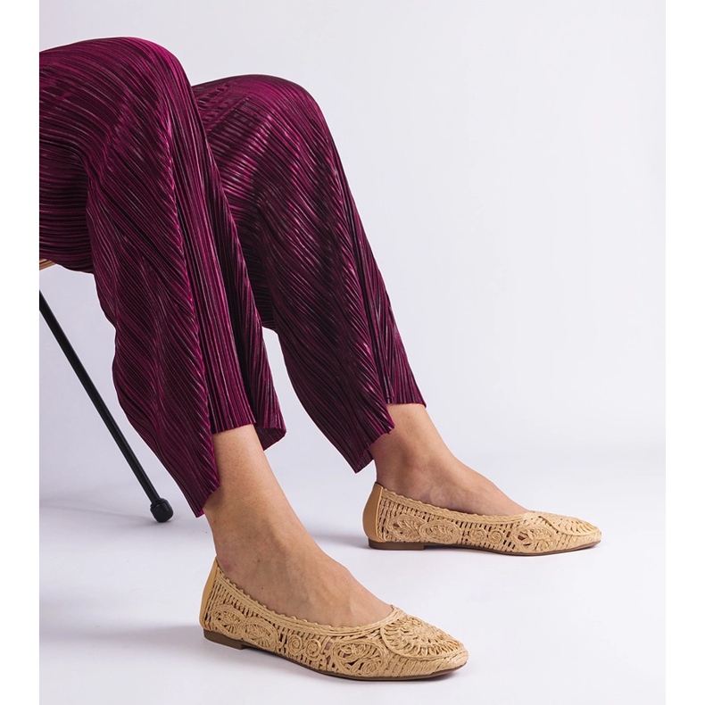 Ballerines tressées beiges 1