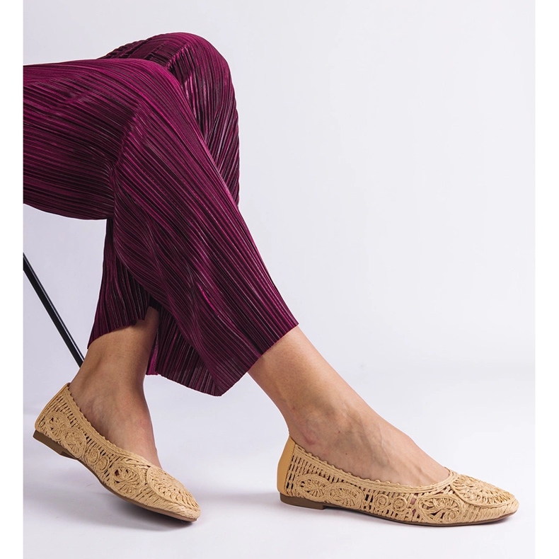 Ballerines tressées beiges 2