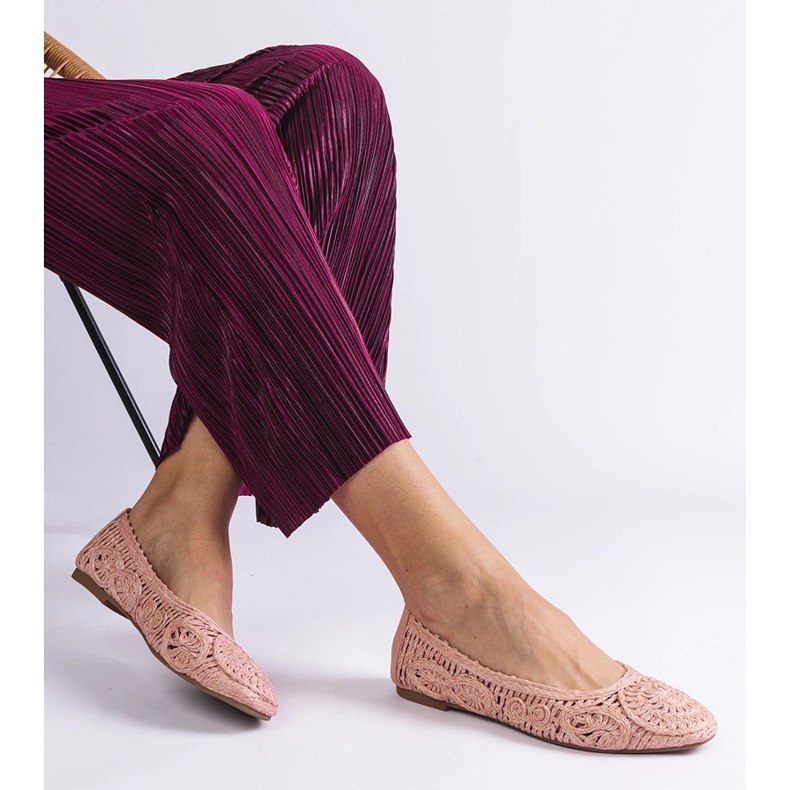 Ballerines tressées roses 2