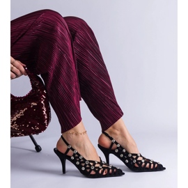 Sandales noires tissées de pierres le noir 2