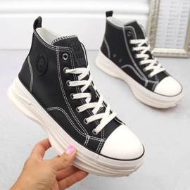 Big Star OO274063 baskets sur la plate-forme noire le noir 1