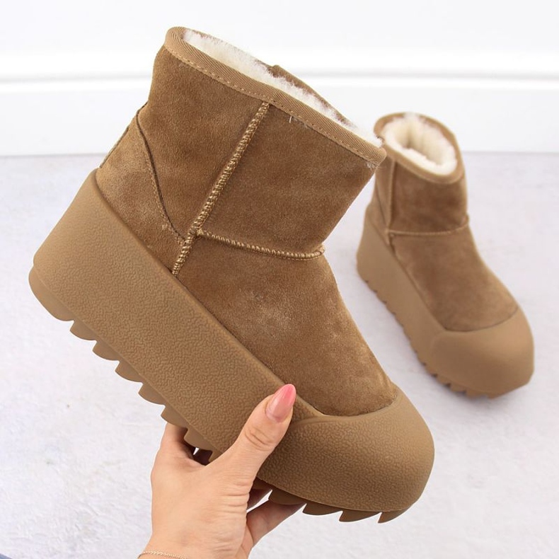 Bottes de neige en cuir sur la plate-forme Beige Big Star Beige 1 Bottes de neige en cuir sur la plate-forme Beige Big Star Beige 1