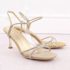 Sandales avec zircons Potocki W LE20326 WOL282A d'or 2