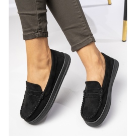 Mocassins en daim noir des femmes le noir 5