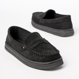Mocassins en daim noir des femmes le noir 1