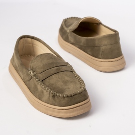 Mocassins en daim vert des femmes 2