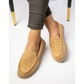 Mocassins Femme En Daim Camel beige 3