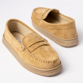 Mocassins Femme En Daim Camel beige 4