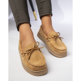 Modages de chameau pour femmes, daim avec un arc beige 5