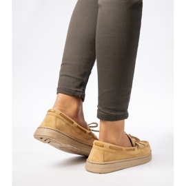 Modages de chameau pour femmes, daim avec un arc beige 4