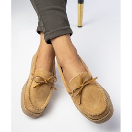 Modages de chameau pour femmes, daim avec un arc beige 1