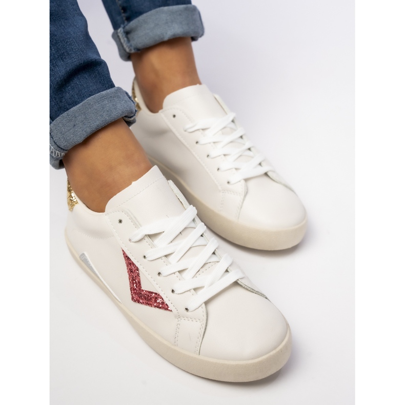 Brocade de baskets pour femmes inserts Peachpuff blanc 2