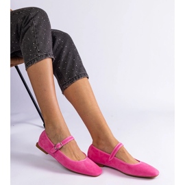 Ballerines roses foncé avec une boucle et un orteil carré 3