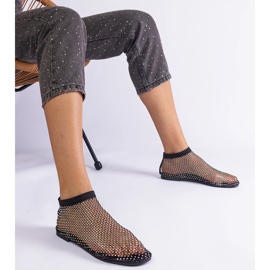 Sandales en mailles noires avec zircons le noir 1