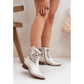 Zazoo 3404 Bottes de travail ouvertes avec en cuir en cuir à thèmes basse doré 2