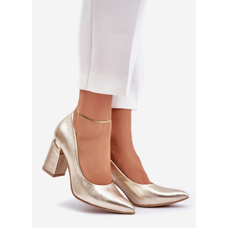 Lewski Shoes Pompes en cuir Lewski 3117 Gol d'or 1