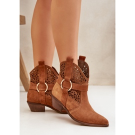 Zazoo 2994 Bottes de cow-boy de camel OpenWork brun 5