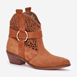 Zazoo 2994 Bottes de cow-boy de camel OpenWork brun 4