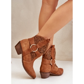 Zazoo 2994 Bottes de cow-boy de camel OpenWork brun 3
