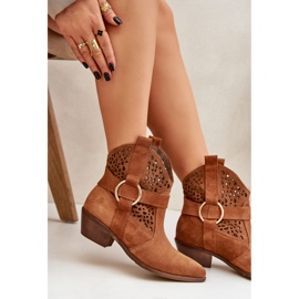 Zazoo 2994 Bottes de cow-boy de camel OpenWork brun 8