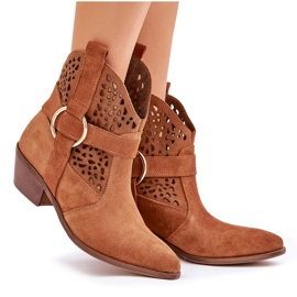Zazoo 2994 Bottes de cow-boy de camel OpenWork brun 9