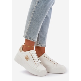 Baskets à plateforme pour femmes, blanc blanche 1