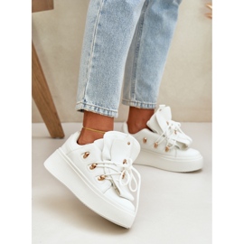 Baskets à plateforme pour femmes, blanc blanche 2