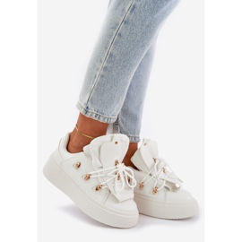 Baskets à plateforme pour femmes, blanc blanche 1