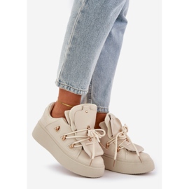 Baskets à plateforme pour femmes, beige 1