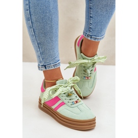 Baskets pour femmes avec épingles à menthe vert 3
