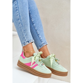 Baskets pour femmes avec épingles à menthe vert 6