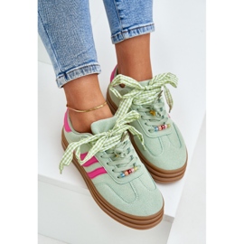 Baskets pour femmes avec épingles à menthe vert 8