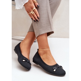 Ballerinas en filet avec un arc noir le noir 6