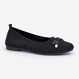 Ballerinas en filet avec un arc noir le noir 4