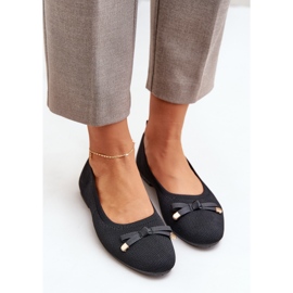 Ballerinas en filet avec un arc noir le noir 3